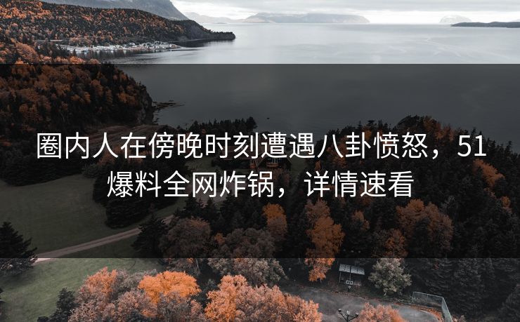 圈内人在傍晚时刻遭遇八卦愤怒，51爆料全网炸锅，详情速看