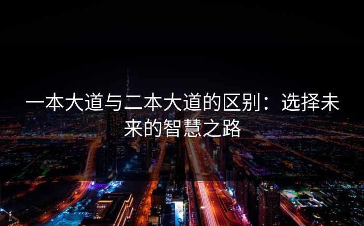 一本大道与二本大道的区别：选择未来的智慧之路