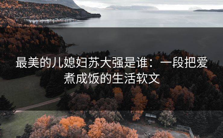最美的儿媳妇苏大强是谁：一段把爱煮成饭的生活软文