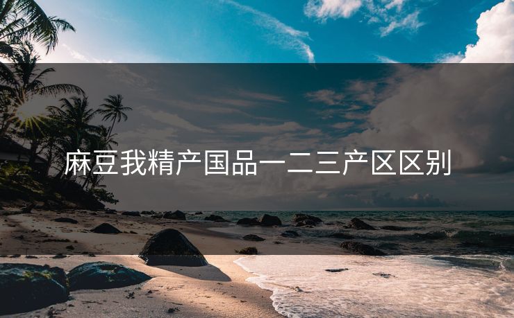麻豆我精产国品一二三产区区别