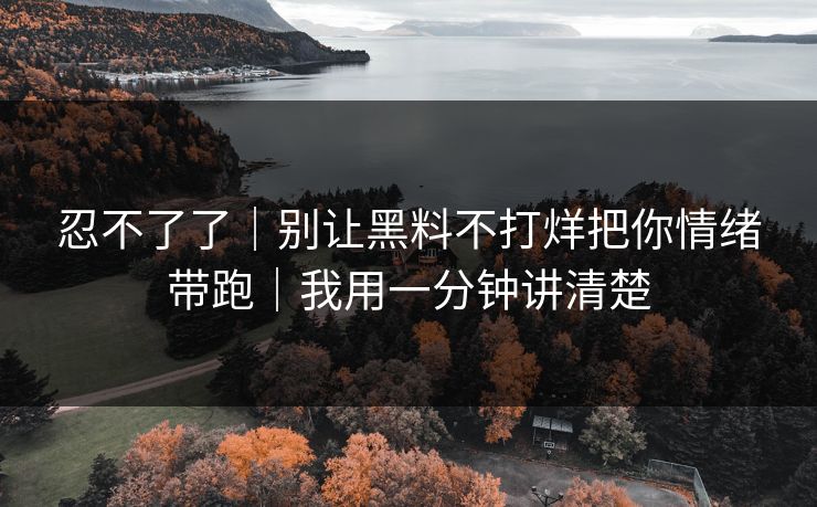 忍不了了｜别让黑料不打烊把你情绪带跑｜我用一分钟讲清楚
